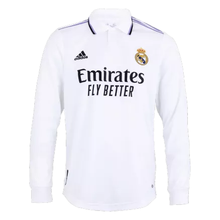 New Real Madrid Jersey 2022/23 Home Soccer Long Sleeve Shirt Authentic Version - Best Soccer Players