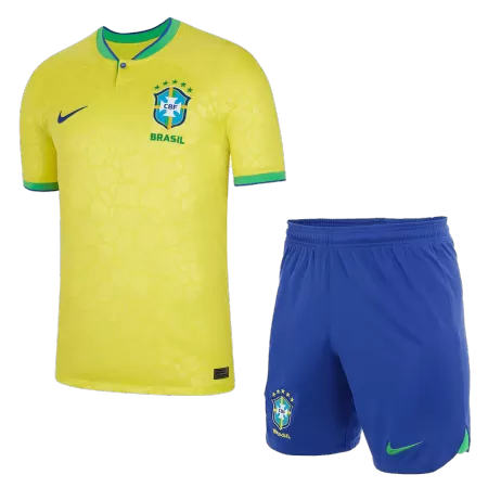 New Brazil World Cup Soccer Kit 2022 Home (Shirt+Shorts) - Best Soccer Players