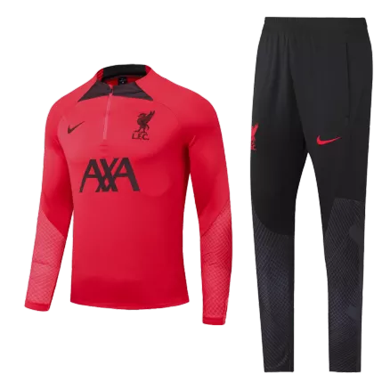 New Liverpool 1/4 Zip Kids Tracksuit 2022/23 Red - Best Soccer Players