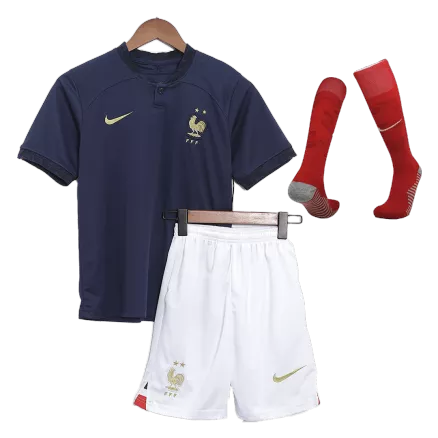 France Kids Kit 2022 Home (Shirt+Shorts+Socks) World Cup - Best Soccer Players
