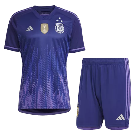 New Argentina World Cup Soccer Kit 2022 Away (Shirt+Shorts) - Three Stars - Best Soccer Players