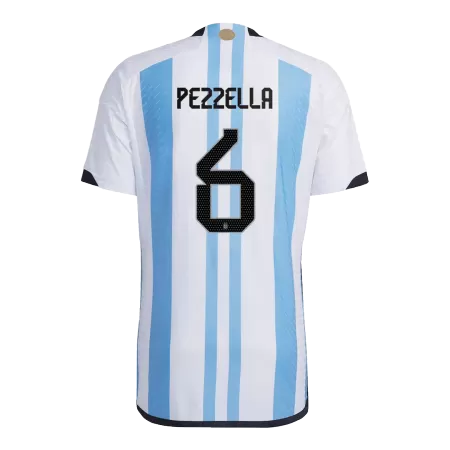 PEZZELLA #6 New Argentina Three Stars Jersey 2022 Home Soccer Shirt World Cup Authentic Version - Best Soccer Players