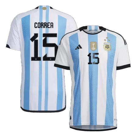 CORREA #15 New Argentina Three Stars Jersey 2022 Home Soccer Shirt World Cup Authentic Version - Best Soccer Players