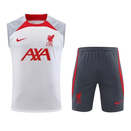 New Liverpool Training Kit (Top+Pants) 2023/24 White&Gray - Best Soccer Players