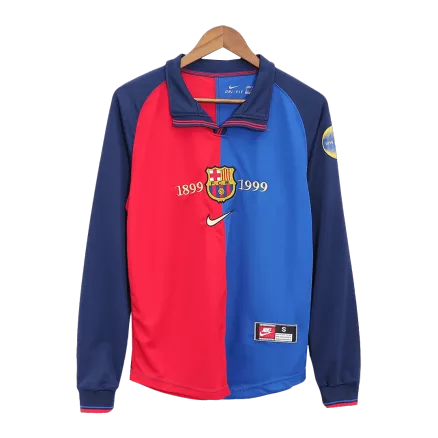 Vintage Barcelona Jersey 1999/00 Home Soccer Shirt Long Sleeve - Best Soccer Players