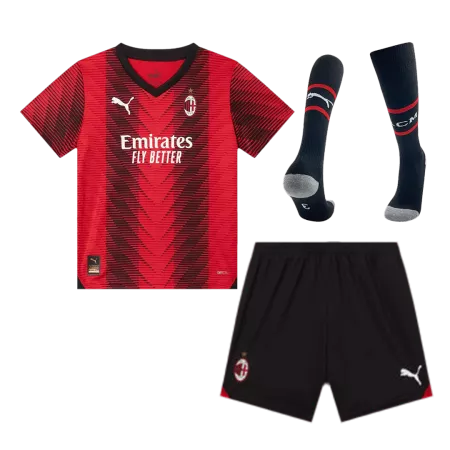 AC Milan Kids Kit 2023/24 Home (Shirt+Shorts+Socks) - Best Soccer Players