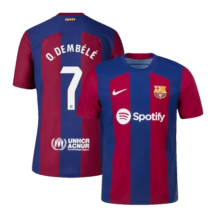 O.DEMBÉLÉ #7 New Barcelona Jersey 2023/24 Home Soccer Shirt Authentic Version - Best Soccer Players