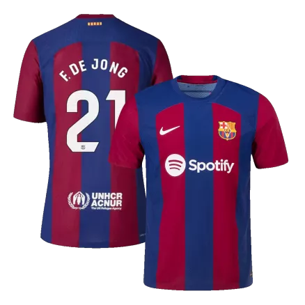 F. DE JONG #21 New Barcelona Jersey 2023/24 Home Soccer Shirt Authentic Version - Best Soccer Players