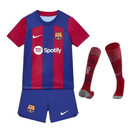 Barcelona Kids Kit 2023/24 Home (Shirt+Shorts+Socks) - Best Soccer Players