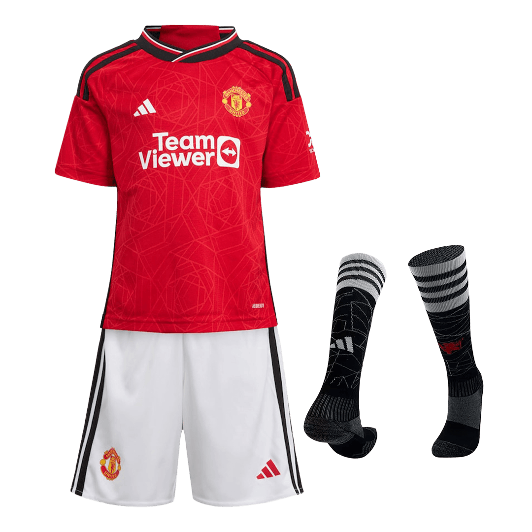 Manchester United Kids Kit 2023/24 Home (Shirt+Shorts+Socks) - Best Soccer Players