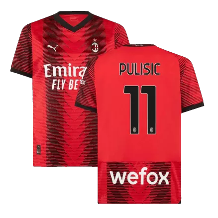 PULISIC #11 New AC Milan Jersey 2023/24 Home Soccer Shirt - Best Soccer Players