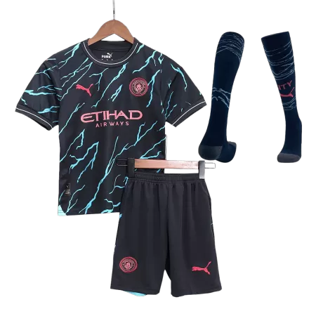 Manchester City Kids Kit 2023/24 Third Away (Shirt+Shorts+Socks) - Best Soccer Players