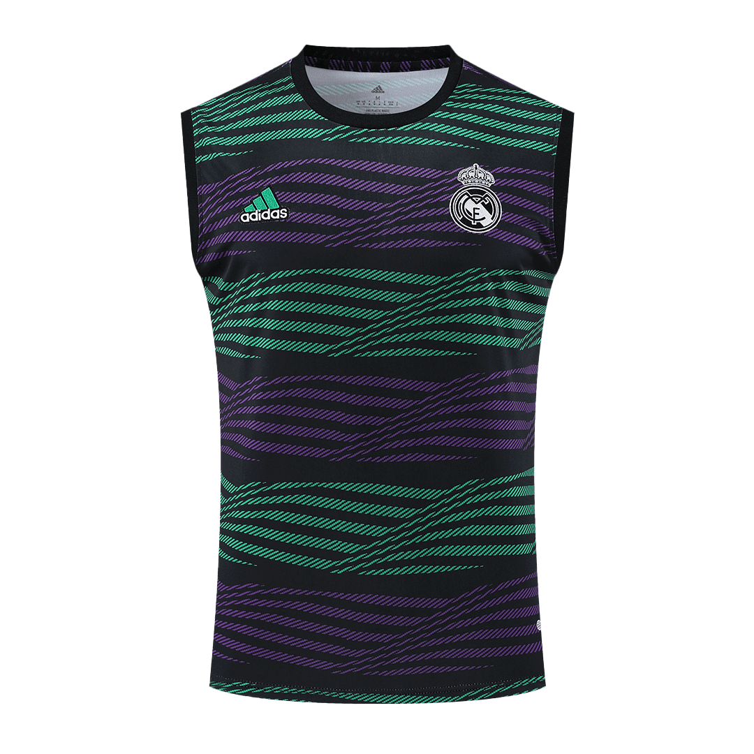 Real Madrid Jersey 2022/23 Pre-Match Soccer Sleeveless Top Black&Purple&Green - Best Soccer Players