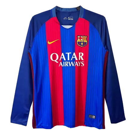 New Barcelona Jersey 2016/17 Home Soccer Long Sleeve Shirt - Best Soccer Players