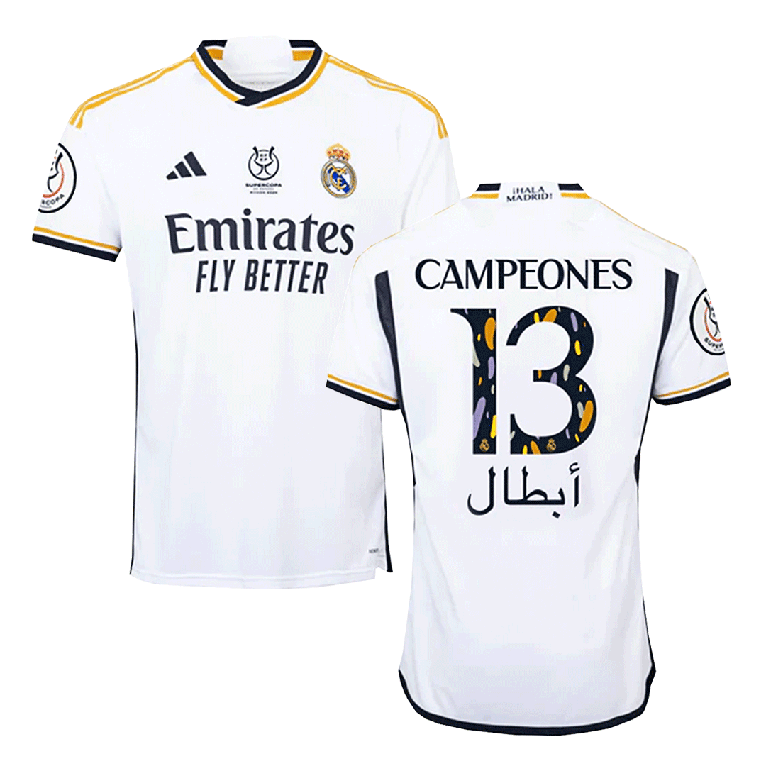 CAMPEONES #13 New Real Madrid Jersey 2023/24 Home Soccer Shirt - Best Soccer Players