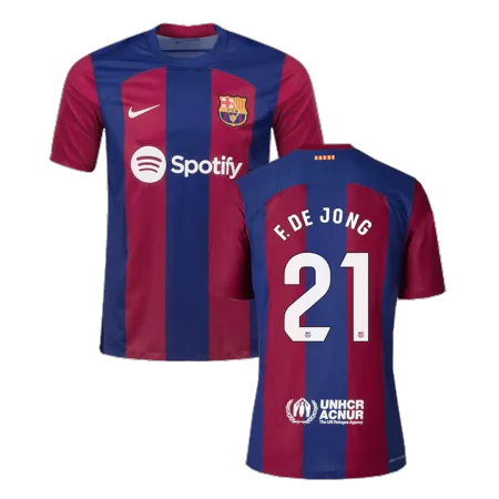 F. DE JONG #21 New Barcelona Jersey 2023/24 Home Soccer Shirt - Best Soccer Players