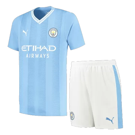 New Manchester City Soccer Kit 2023/24 Home (Shirt+Shorts) 
 - Best Soccer Players