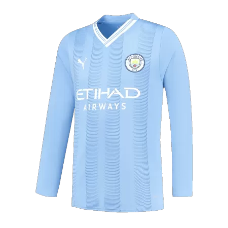 New Manchester City Jersey 2023/24 Home Soccer Long Sleeve Shirt - Best Soccer Players