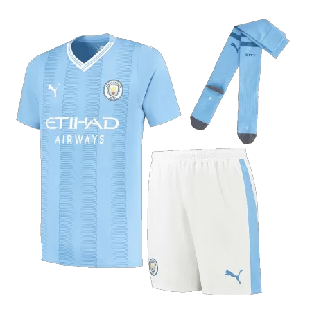 New Manchester City Soccer Kit 2023/24 Home (Shirt+Shorts+Socks) 
 - Best Soccer Players