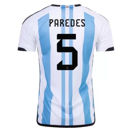 PAREDES #5 New Argentina Three Stars Jersey 2022 Home Soccer Shirt - Best Soccer Players