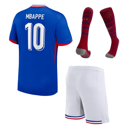 MBAPPE #10 France Kids Kit 2024 Home (Shirt+Shorts+Socks) - Best Soccer Players