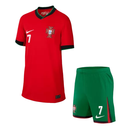 RONALDO #7 Portugal Kids Kit 2024 Home (Shirt+Shorts) - Best Soccer Players