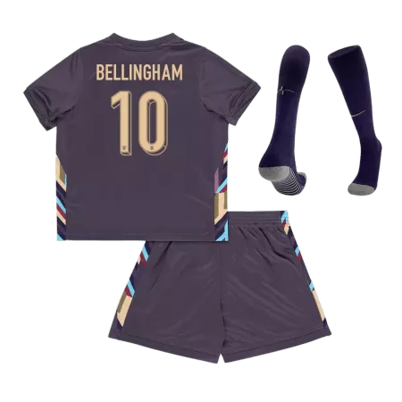 BELLINGHAM #10 England Kids Kit 2024 Away (Shirt+Shorts+Socks) - Best Soccer Players